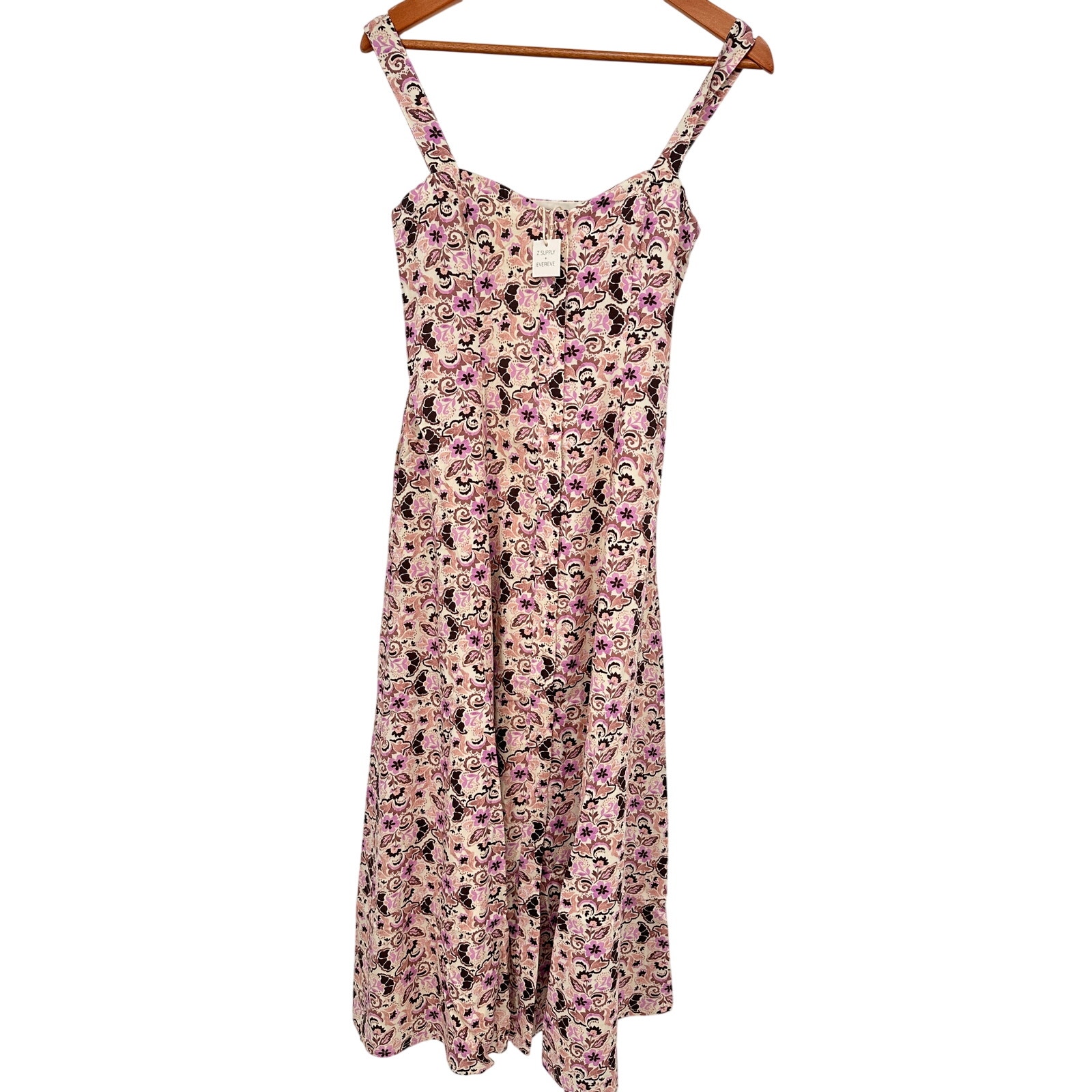 Z Supply X Evereve Nwt Evereve Angel Eyes Toile Floral Print Midi Dress // S